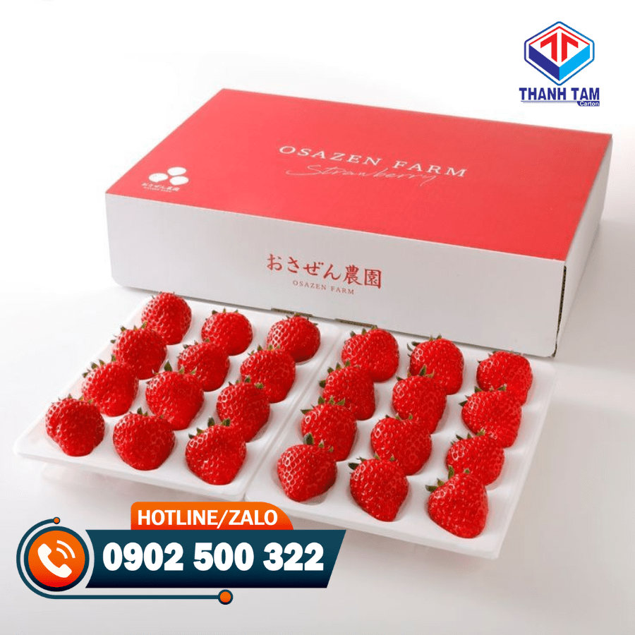hộp carton đựng dâu tây