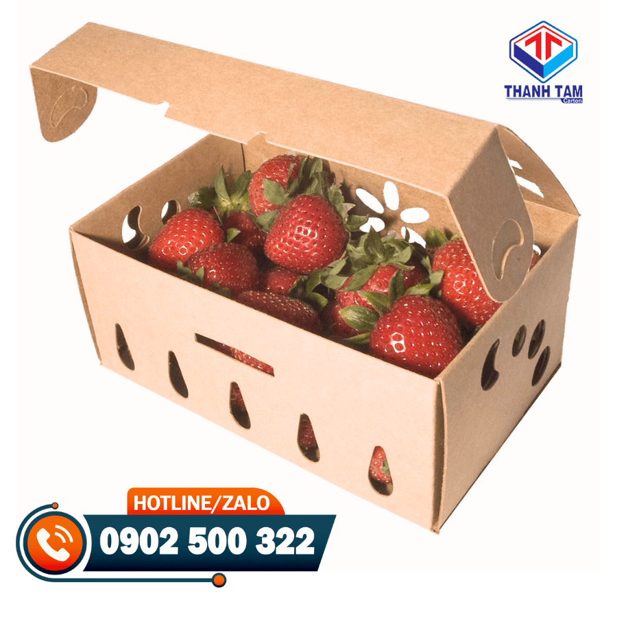 hộp carton đựng dâu tây