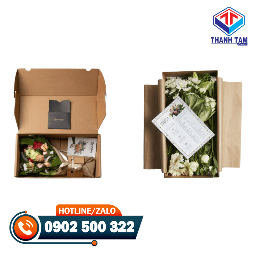 thùng carton đựng hoa tươi