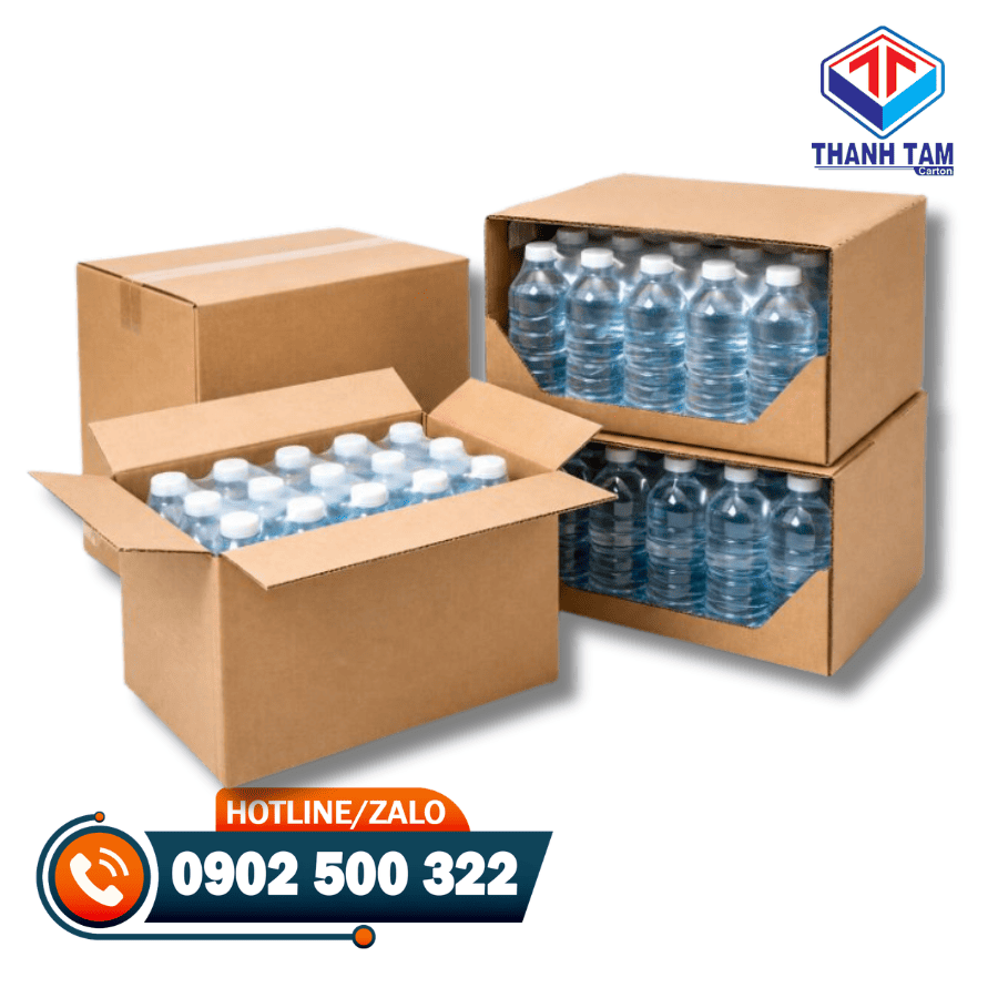 thùng carton đựng nước suối