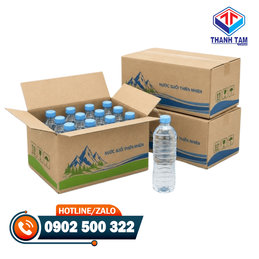 thùng carton đựng nước suối