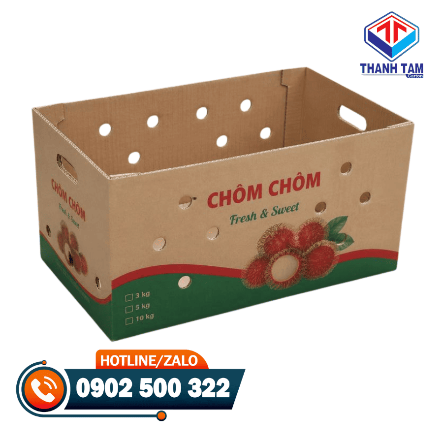 thùng carton đựng chôm chôm