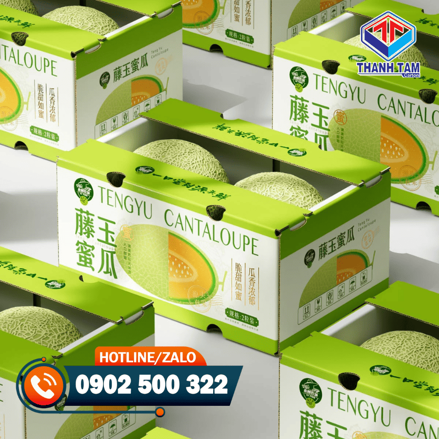 thùng carton đựng dưa lưới