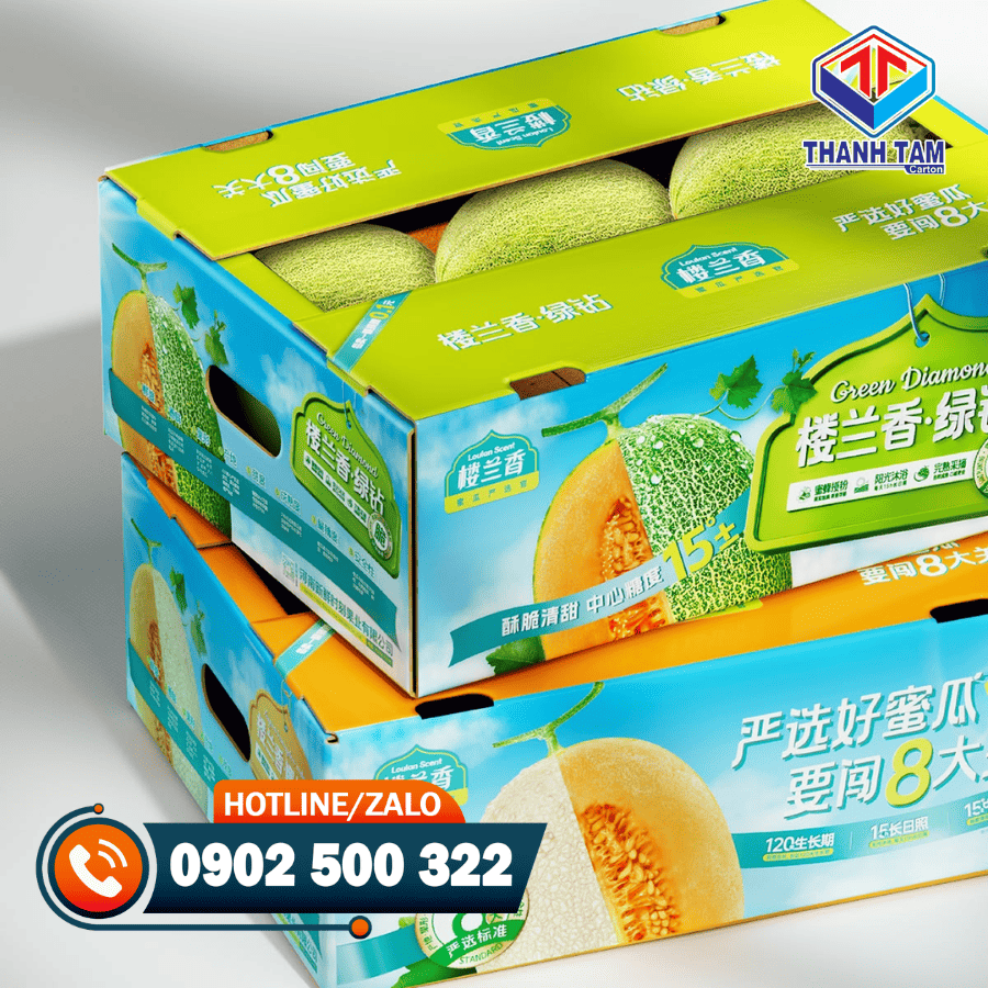 thùng carton đựng dưa lưới