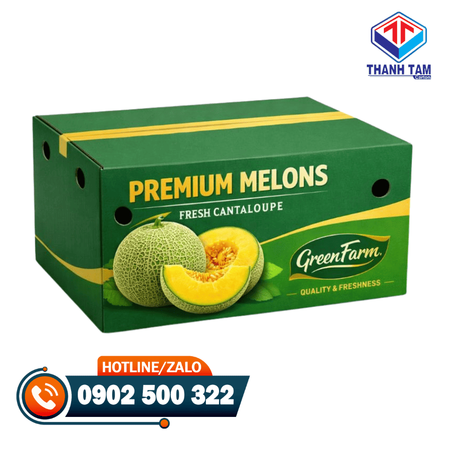 thùng carton đựng dưa lưới
