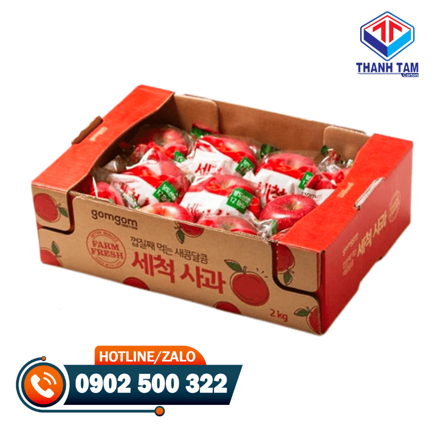 thùng carton đựng táo 