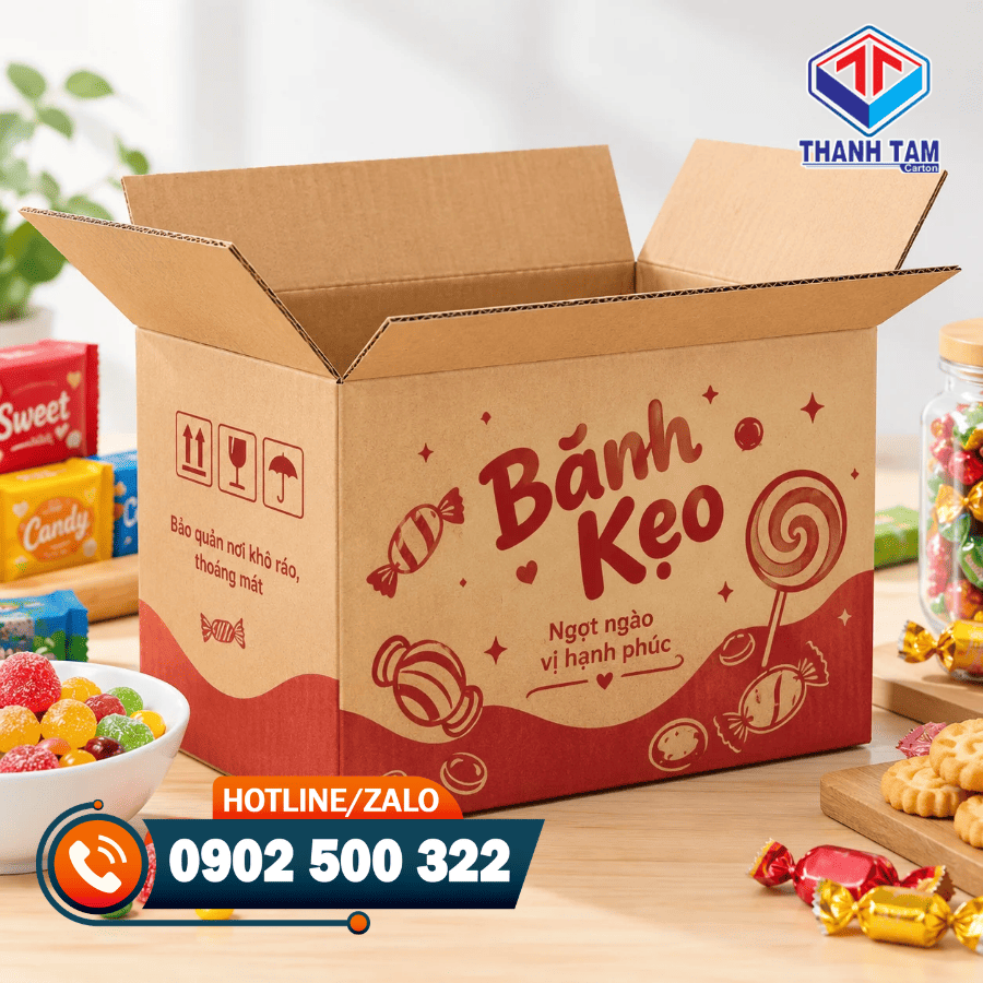 thùng carton đựng bánh kẹo