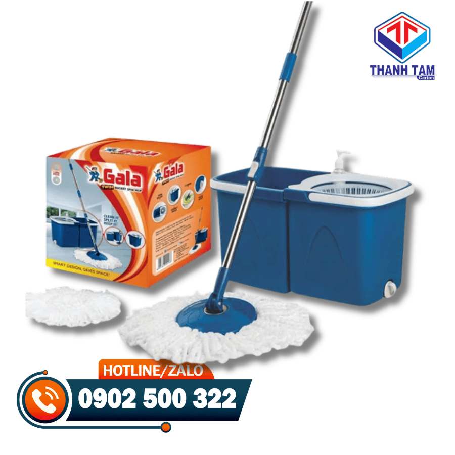 thùng carton đựng cây lau nhà