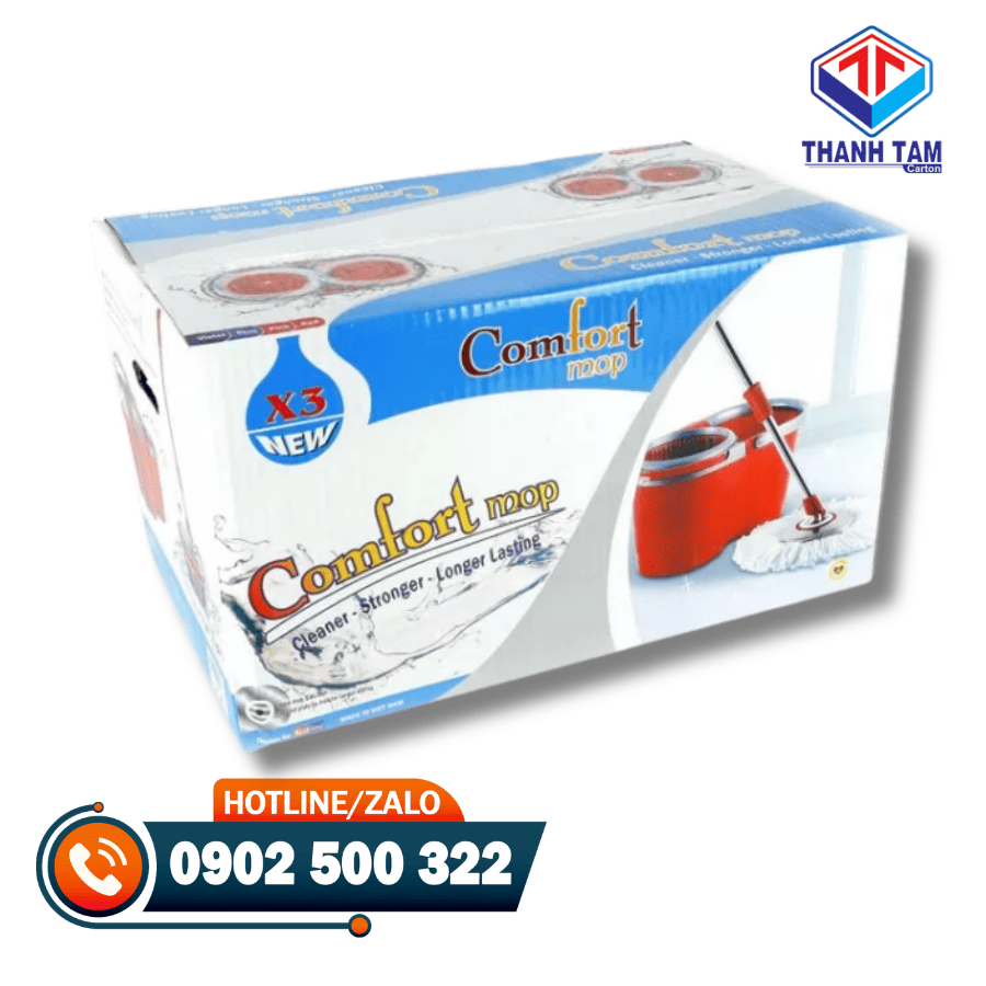 thùng carton đựng cây lau nhà